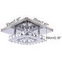 Dixun Modern Crystal Chandelier 7.9 Inches Led Ceiling Light Mini Square Flush Mount Ceiling Light for Bedrooms Dinning Rooms Hallway(Changeable Color,15W)