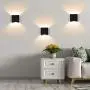 Lightess Indoor Wall Sconce Dimmable 10W, Modern LED Wall Lamp Black, Up Down Wall Mount Lights Mini Metal for Living Room Bedroom Hallway Decor, Warm White, O1185TP
