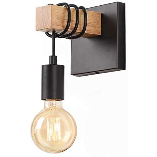 Lightess Black Wall Lights, Edison Wall Lamp 1-Light Industrial Farmhouse Sconce for Barn Kitchen, Living Room, LG9423728