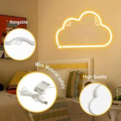 Ifreelife Cloud Neon Signs Neon Lights LED Night Light Wall Decor Lights USB Charging/Battery Operated Decorative Lights for Home, Bedroom, Bar, Christmas/Wedding/Birthday Party