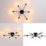 UOFUS 6 Lights Chandelier Lighting Black Living Room Ceiling Light Fixtures Ceiling Lamp Industrial Semi Flush Mount Modern Chandelies for Study Dining Room Kitchen Bedroom