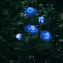 New Material Outdoor Realistic Solar Powered Rose Lights Flower Stake, for Garden Patio Yard Pathway Decoration, Blue
