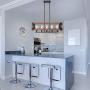Kostomo Farmhouse Chandeliers Kitchen Island Lighting 5-lights Island Light Wood Metal Chandelier Rectangle Rustic Industrial Island Lamp Dining Room Lighting Fixtures Hanging