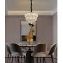 Raindrop Crystal Chandelier Lighting, 3 Way Dimmable LED Crystal Ceiling Hanging Pendant Light Fixture D12'' 5-Tier Modern Chandelier for Bedroom Dining Room Living Room Kitchen Island Foyer Entryway
