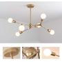 Modo Lighting 6 Lights Sputnik Chandelier Gold Metal Semi Flush Mount Ceiling Light Fixtures Mid Century Modern Ceiling Pendant Light for Kitchen Living Room (Gold-6-lights)