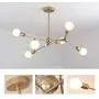 Modo Lighting 6 Lights Sputnik Chandelier Gold Metal Semi Flush Mount Ceiling Light Fixtures Mid Century Modern Ceiling Pendant Light for Kitchen Living Room (Gold-6-lights)