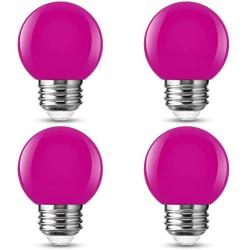 Briignite G14 LED Purple Globe Light Bulb 1W 110-240V E26 Base 10W Equivalent Small Night Light Violet Decorative Bulbs for Bedroom, String Lights, Window Candle, Table Lamp, Kitchen, Halloween 4 Pack