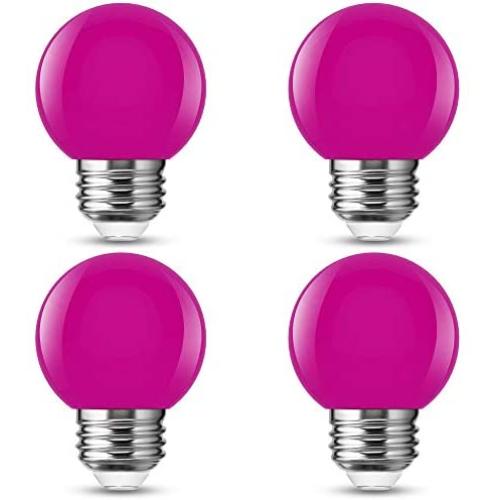 Briignite G14 LED Purple Globe Light Bulb 1W 110-240V E26 Base 10W Equivalent Small Night Light Violet Decorative Bulbs for Bedroom, String Lights, Window Candle, Table Lamp, Kitchen, Halloween 4 Pack