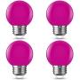 Briignite G14 LED Purple Globe Light Bulb 1W 110-240V E26 Base 10W Equivalent Small Night Light Violet Decorative Bulbs for Bedroom, String Lights, Window Candle, Table Lamp, Kitchen, Halloween 4 Pack