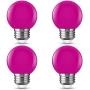 Briignite G14 LED Purple Globe Light Bulb 1W 110-240V E26 Base 10W Equivalent Small Night Light Violet Decorative Bulbs for Bedroom, String Lights, Window Candle, Table Lamp, Kitchen, Halloween 4 Pack