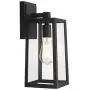 Emliviar Outdoor Wall Lantern, 13.8 Inch 1-Light Exterior Porch Light in Black Finish with Clear Glass, WE212B BK