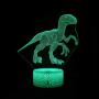 4 Pcs 3D Dinosaur Night Light, DDD LAMP Led Illusion Lamp 16 Color Change Remote Control Lights for Bed Living Room Kids Girls Boys Xmas 1666