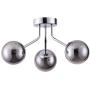 Chandelier Ceiling Mounted Lights Smoked Glass Globe G9 Bulb for Living Room(Chrome, 3-Light)