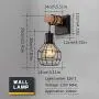 Lightess Black Wall Sconces, Vintage Cage Wall Mount Light Fixture Industrial Farmhouse Lighting for Living Room Kitchen, C71Y215