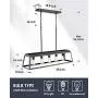 Eapudun Kitchen Island Lighting, 38-Inch 5 Light Farmhouse Linear Chandelier for Dining Room Pool Table Pendant Light Fixture, Black&Silver Hand-Brush Finish, PDA1272-FBGT