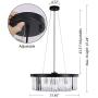 Wellmet Crystal Chandelier for Foyer Dining Room, 6 Lights Modern Crystal Pendant Light, Vintage Ceiling Lighting Fixture for Kitchen Island, Living Room, Bedroom, Hallway, W-21.65”