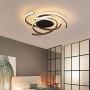 TFCFL Modern LED Ceiling Light, Dimmable Acrylic Chandeliers Flush Mount Pendant Lamp with Remote Control for Living Room Bedroom Dining Room Kitchen Island Office Hanging 56cm (White/Black) (Black)