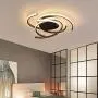 TFCFL Modern LED Ceiling Light, Dimmable Acrylic Chandeliers Flush Mount Pendant Lamp with Remote Control for Living Room Bedroom Dining Room Kitchen Island Office Hanging 56cm (White/Black) (Black)