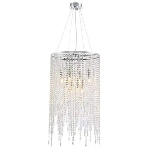 7PM Modern Contemporary Round Island Elegant K9 Crystal Glass Chandeliers Crystal Droplets LED Pendant Suspension Lamp Light Fixture Hanging for Dining Room Kitchen Island Over Table Flush Mount