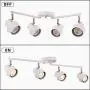 TeHenoo 4-Light LED Track Light,Adjustable Track Heads, Foldable Track Lighting Fixtures for Kitchen, Office,Dining Room, Bedroom,White