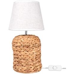 MUZILAN Rattan Table Lamps for bedrooms,Water Hyacinth Seaweed Weave Desk Light for Living Room,15.4 x 8.8 x 3.9 in,Bedside lamp,Reading lamp,Desk Lamps for Home Office