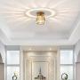 Jaycomey Crystal Ceiling Light,Mini Round Flush Mount Ceiling Light, Entryway Gold Pendant Light for Dining Room,Bedroom,Kitchen