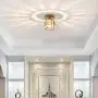 Jaycomey Crystal Ceiling Light,Mini Round Flush Mount Ceiling Light, Entryway Gold Pendant Light for Dining Room,Bedroom,Kitchen