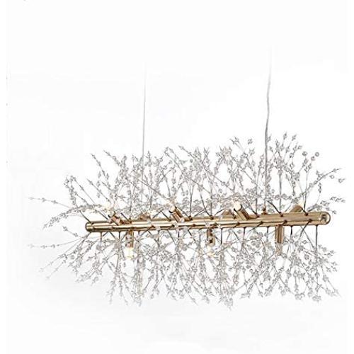 Firework Lights Crystal Chandelier,Hand Made Led Long Pendant Lighting Ceiling Light Fixtures Hanging Christmas Lights for Dining Room Living Room Kitchen