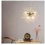 CROSSIO Firework Chandelier LED Light Stainless Steel Crystal Pendant Lighting Ceiling Light Fixtures Chandeliers Lighting for Dining Room Bedroom (Gold, 15.7 Inch)