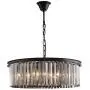 SILJOY Luxury Round Crystal Chandelier, Modern Ceiling Lights Fixtures 6 Light Pendant Lighting for Dining Room Bedroom Foyer Entryway, D21.7'', Black Metal Frame
