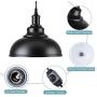 HMVPL Industrial Barn Pendant Light with Plug in Cord and On/Off Dimmer Switch, Metal Hanging Ceiling Lamp for Kitchen Island, Dining Room, Bedroom or Barn