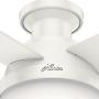 HUNTER 59242 Dempsey Indoor Low Profile Ceiling Fan with LED Light and Remote Control, 52'', White