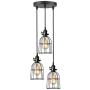 Industrial Retro Pendant Lighting Fixtures, 3-Lights, Adjustable Pendant Light, for Kitchen Living Room Bedroom Hallway