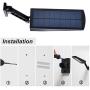 Outdoor Solar LED Wall Light IP65 Waterproof Area Security Night Lighting Wireless Dusk to Dawn Motion Sensor Lamp Remote Controlled 4 Working Modes for Garden, Fence, Patio, Yard, 900LM 6000K