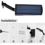 Outdoor Solar LED Wall Light IP65 Waterproof Area Security Night Lighting Wireless Dusk to Dawn Motion Sensor Lamp Remote Controlled 4 Working Modes for Garden, Fence, Patio, Yard, 900LM 6000K