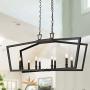 KSANA Black Chandelier, Modern 8 Lights Metal Light Fixture for Dining Room and Kitchen Island