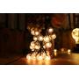 Globe Outdoor Solar String Lights, 39.4Ft 100LED  Waterproof Solar Powered Outdoor Lights, 8 Modes Crystal Balls Decorative Fairy Lighting for Christmas Lights ,Tree, Patio,Garden, Yard--Yellow