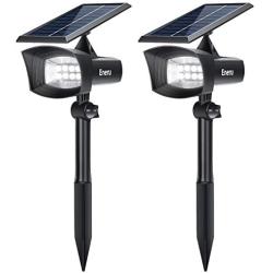 Solar Spot Lights Outdoor, Eneru LED Solar Spotlights PRO Solar Powered Landscape Lighting IP65 Waterproof Dusk to Dawn for Garden Pathway Yard Driveway Garage 2 Pack Cold White