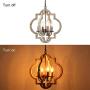 Lampundit Orb 4 Lights Farmhouse Chandelier, Wood Geometric Pendant Light for Kitchen Island Dining Living Room Entryway Foyer