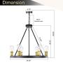 Wellmet Wagon Wheel Chandelier, 25'' 6-Light Rustic Modern Chandelier, Black Hanging Circle Round Pendant Ceiling Lighting Fixture for Dining Living Room, Kitchen Island Table, Foyer, Bedroom