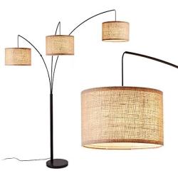 LHLYCLX Multi-Head Tree Floor Lamp, Adjustable Arc Standing Lamps for Living Room-3 Lights Hanging Over The Couch from Behind (Black)