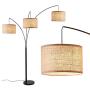 LHLYCLX Multi-Head Tree Floor Lamp, Adjustable Arc Standing Lamps for Living Room-3 Lights Hanging Over The Couch from Behind (Black)