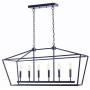 Homenovo Lighting Marden 6-Light Island Chandelier, Matte Black