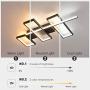 Garwarm Geometric Ceiling Light, 43W Black Modern LED Flush Mount Ceiling Lamps, 3-Squares Acrylic Dimmable Ceiling Light Fixtures Chandeliers for Dining Living Room Study Kitchen