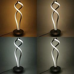 SkyeyArc Double Helix Dimmable LED Table Lamp, Modern Spiral Lamp, Contemporary Minimalist Lighting Design, Color Adjustable Light, 12W, Black