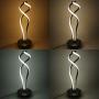 SkyeyArc Double Helix Dimmable LED Table Lamp, Modern Spiral Lamp, Contemporary Minimalist Lighting Design, Color Adjustable Light, 12W, Black