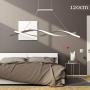 Modern LED Pendant Lighting for Dining Room & Kitchen Island, Stepless Dimmable Pendant Light with Remote Dimming Chandelier Contemporary Adjustable Ceiling Fixture Wave Ceiling Light (120 cm)