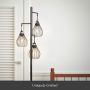 Brightech Teardrop - Floor Lamp Matches Industrial, Farmhouse & Rustic Living Rooms – Standing Tree Lamp with 3 Elegant Cage Heads & Edison LED Bulbs - Tall Vintage Pole Light - Black