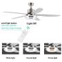 Modern Ceiling Fan with LED Lights, Akronfire 5 ABS Blades Remote Control for Indoor Living Room and Bedroom (56 Inch)