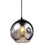 MAMEI Modern Grey Glass Globe Pendant Light Fixture with Crystal Drop D7.8'' for Island and Dinning Room